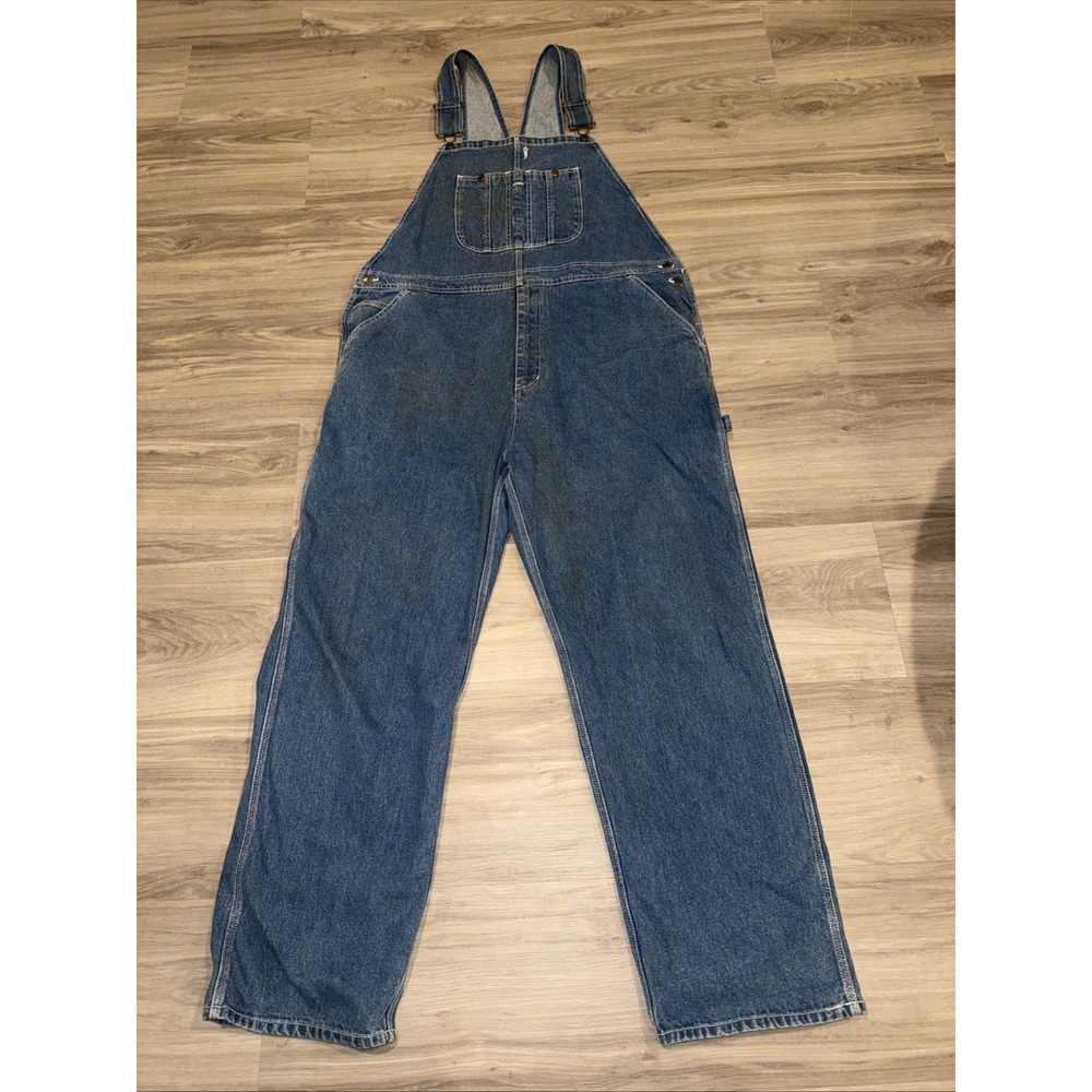 Austin Clothing Men's Blue Denim Bib Jean Overalls Large Xxl/32